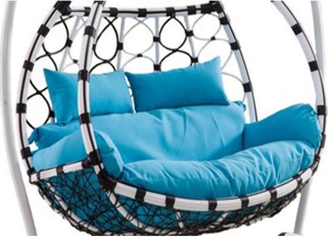 Hanging Swing Chair Seat Cushion for Garden Furniture, Waterproof Double Papasan Chair Cushion with Pillow, Large Thicken Hanging Egg Hammock Chair Cushion Replacement for Patio Flower