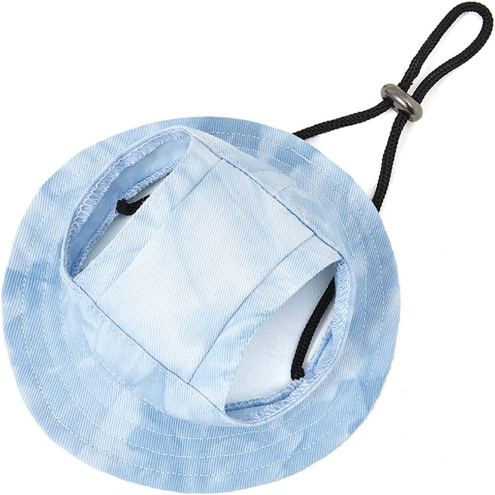 Marupet round Brim Princess Hat Visor Hat Pet Dog Mesh Porous Sun Hat with Ear Holes for Small, Extra Small Dog Teddy, Pug, Chihuahua, Shih Tzu, Yorkshire Terriers, Papillon Stripes L