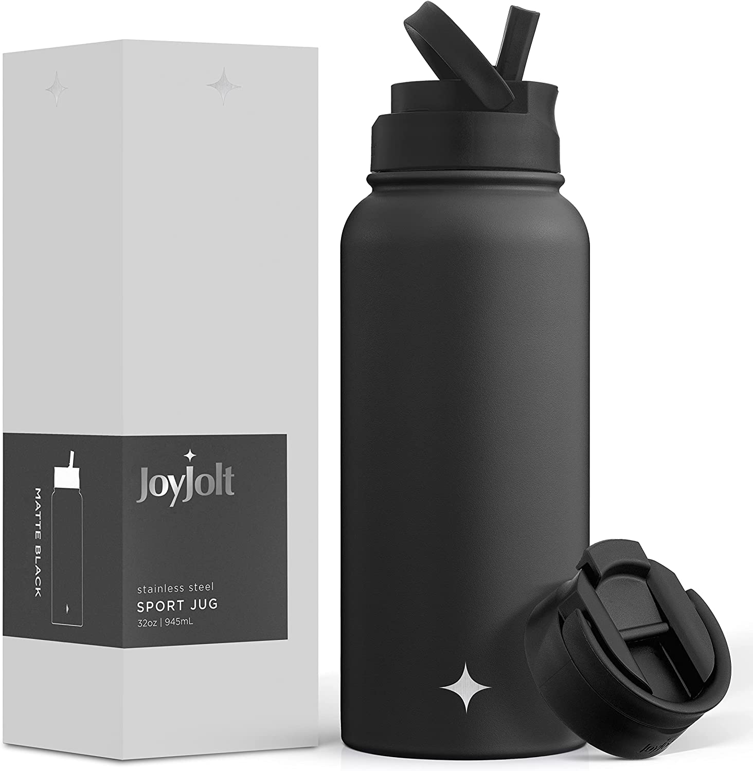 Joyjolt Triple Insulated Water Bottle with Straw Lid and Flip Lid! 32Oz Large Water Bottle, 12 Hour Hot/Cold Vacuum Insulated Stainless Steel Bottle. Bpa-Free Leakproof Water Bottles - Thermos Bottle image number 5