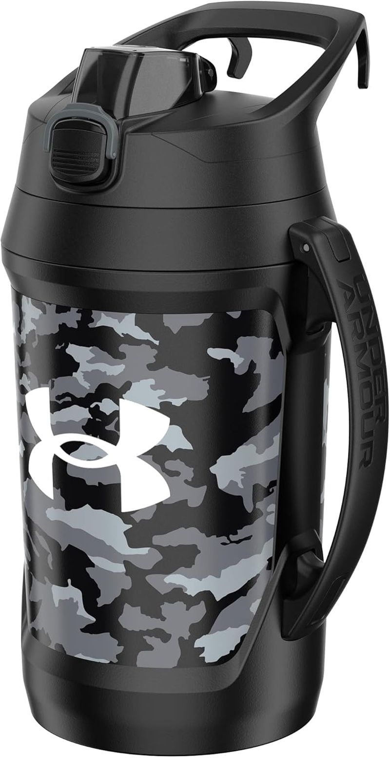 Under Armour Sports Water Jug, 64Oz Insulated Water Bottle W/Handle, Half Gallon, Fence Hook, Leak Resistant, Baseball, Football & More