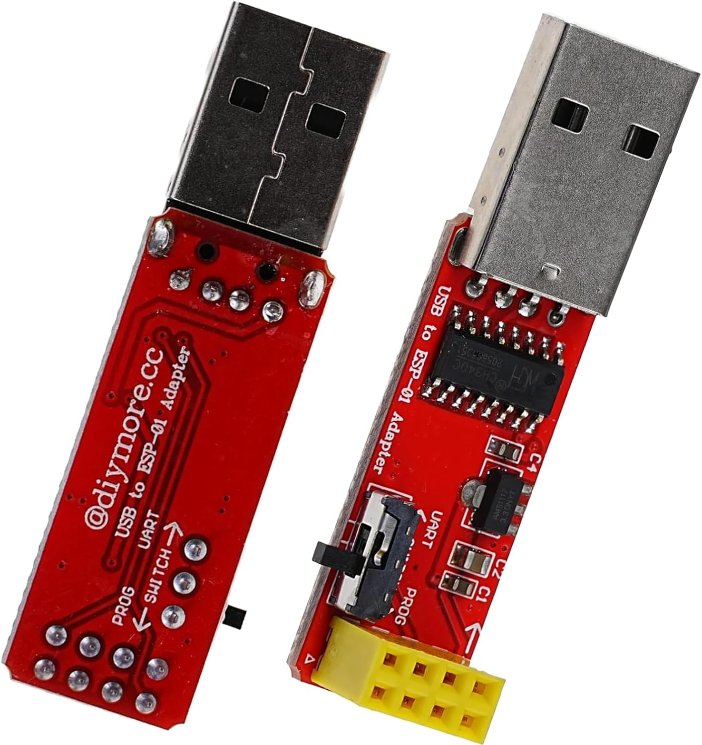 2Pcs USB to ESP-01 Adapter | ESP-01S Programmer ESP8266 Wireless Wifi Module Wifi CH340G UART PORG 4.5-5.5V 115200 Baud Rate image number 2