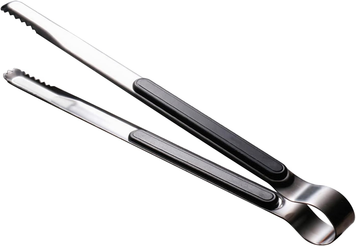 Cooking Tong, 10.0In Stainless Steel Tong with Secure Grip, Ideal for BBQ Food, Easy to Teeth Mouth Steak Clamp/Holder (All Black) - All Black image number 5