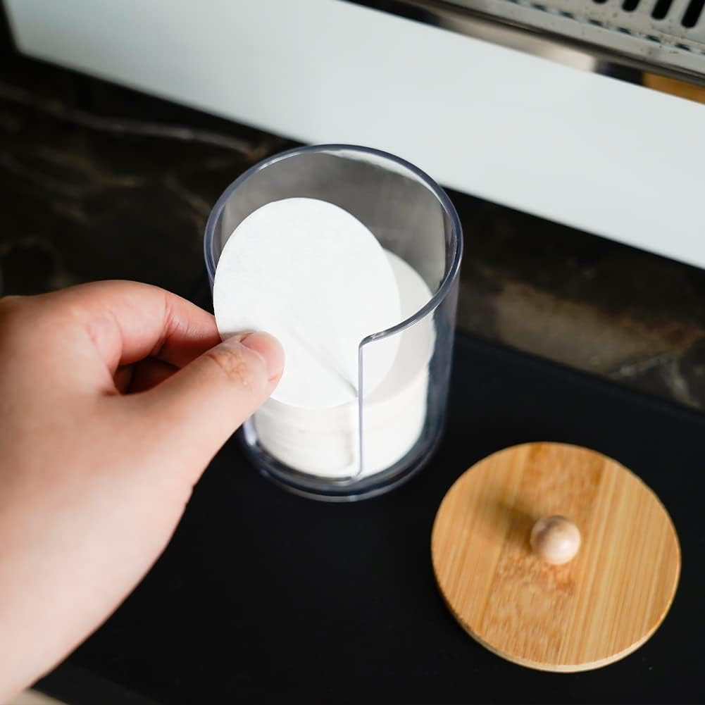 Watchget Espresso Paper Filter Holder with Lid Acrylic Coffee Filter Dispenser Compatible with 51Mm/54Mm/58Mm round Paper Filters image number 4