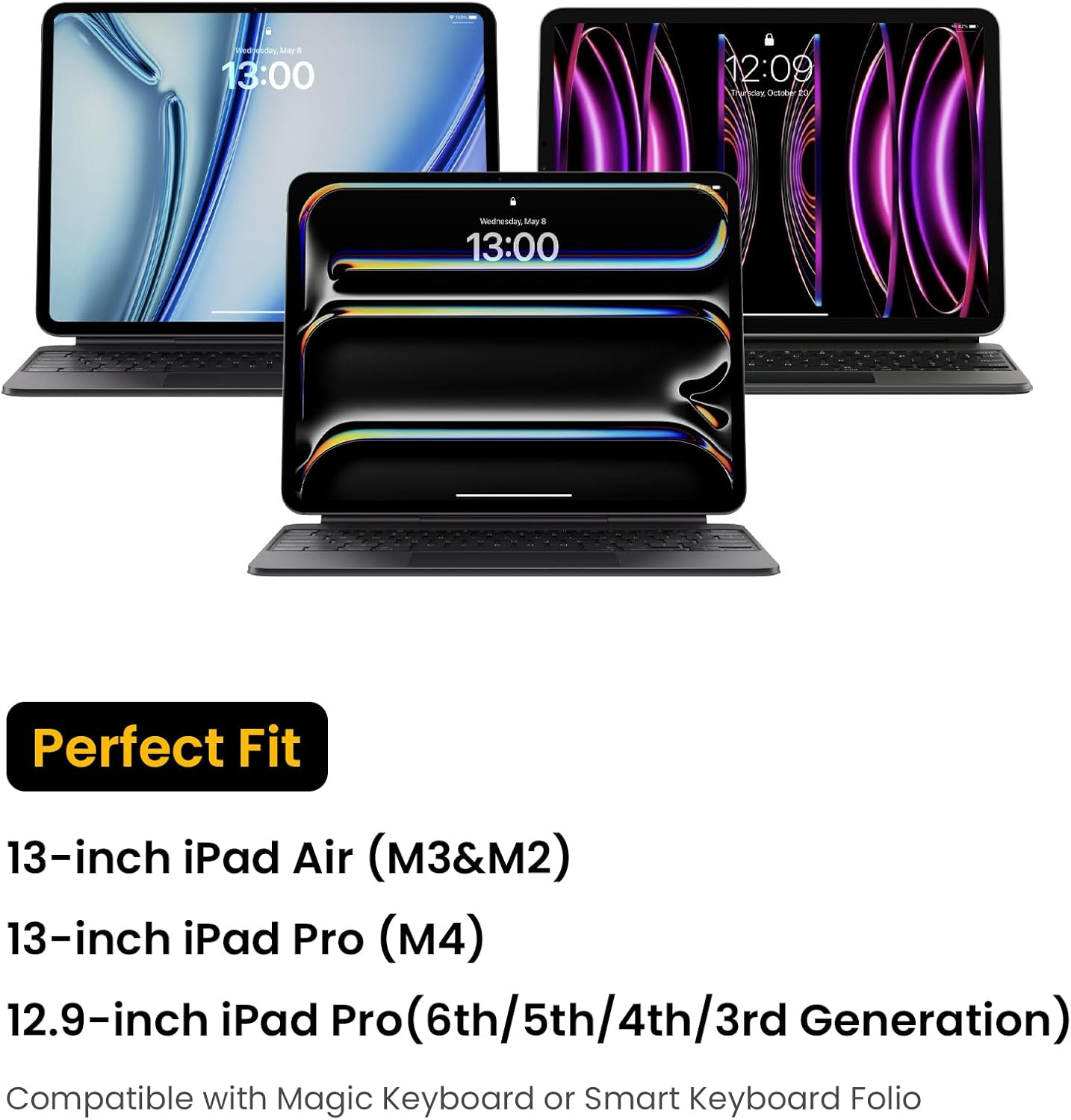 Tomtoc Slim Ipad Sleeve Bag for 2025 13-Inch Ipad Pro M5/M4, 13-Inch Ipad Air M3 & M2, 12.9-In Ipad Pro M2&M1 6Th/5Th with Magic Keyboard and Smart Keyboard Folio, 12.4-In Galaxy S10+/S9+ image number 6