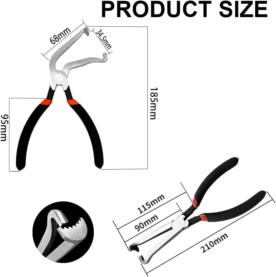 Electrical Disconnect Pliers 2 Pcs, Electrical Connector Pliers for Cars, Sraight and 60 Degree