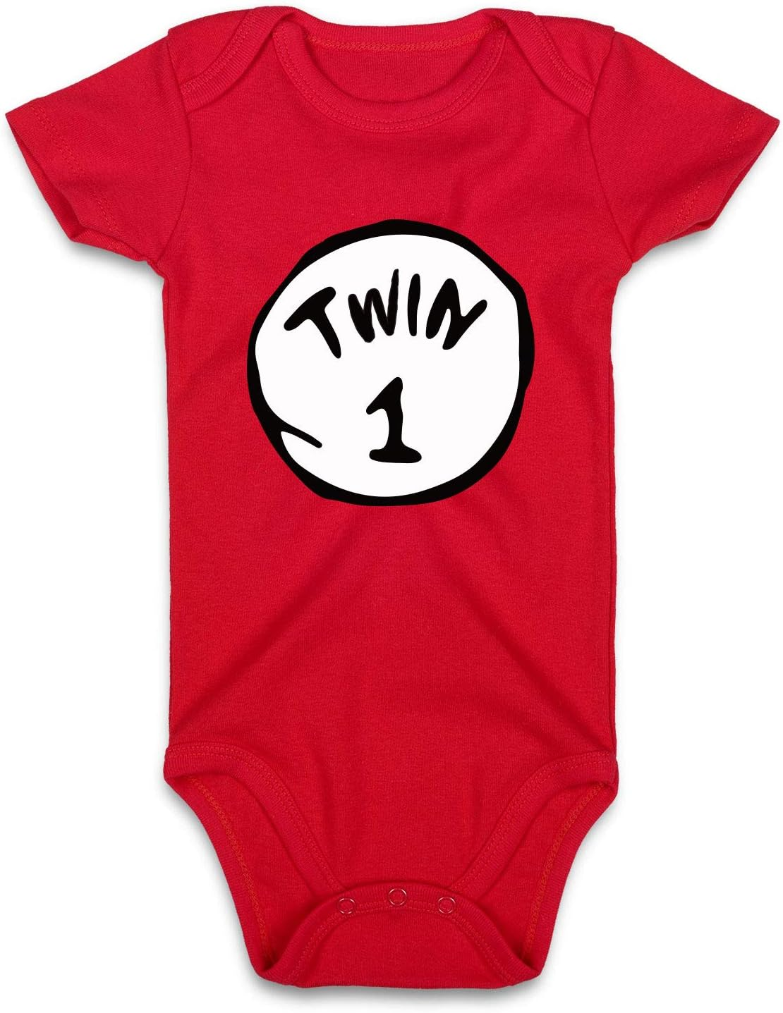 DEFAHN Twins Infant Baby Boy Girl Bodysuit, 2Pcs Unisex Funny Letter One-Piece Jumpsuit Clothes Outfits image number 5
