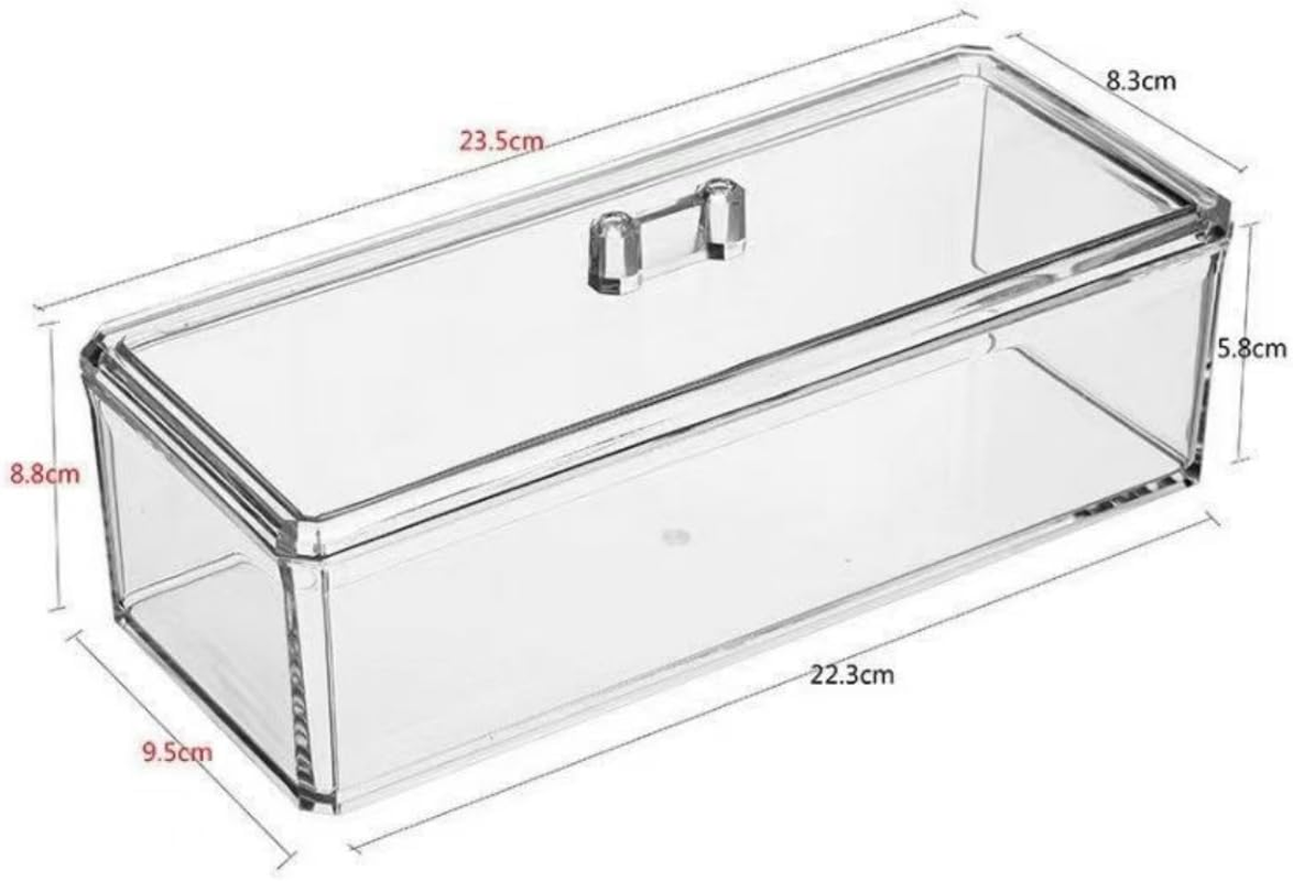 Clear Acrylic Hair Accessories Organizer for Girls - Hair Tie, Headband, Bows & Clip Holder with Lid, No Compartments Storage with Lid image number 2