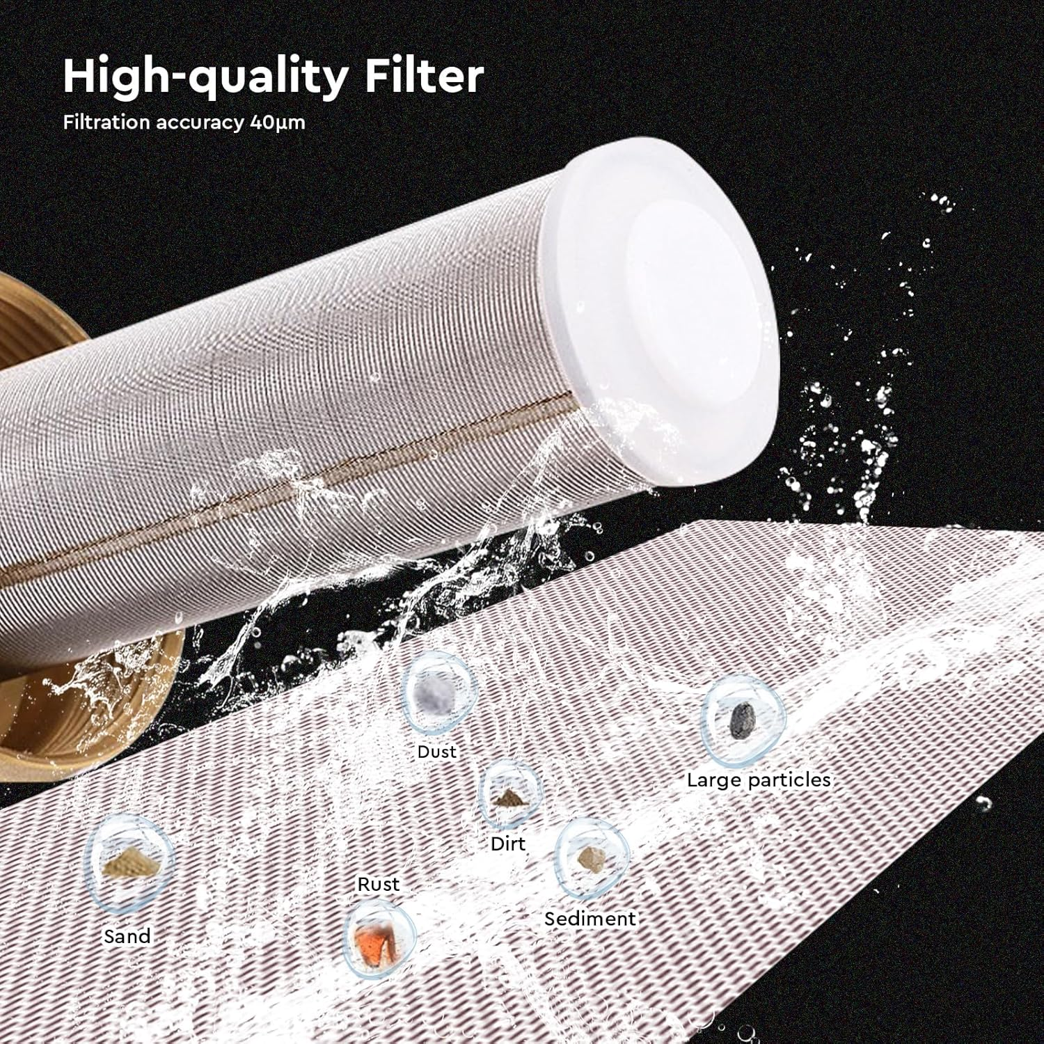 Reusable Flushable Fine Filter, Spin down Sediment Water Filter, Water Filter, Garden Hose, Iron Filter for Well Water, Tap Water Filter Water (1/2 Inch Male Thread) image number 3