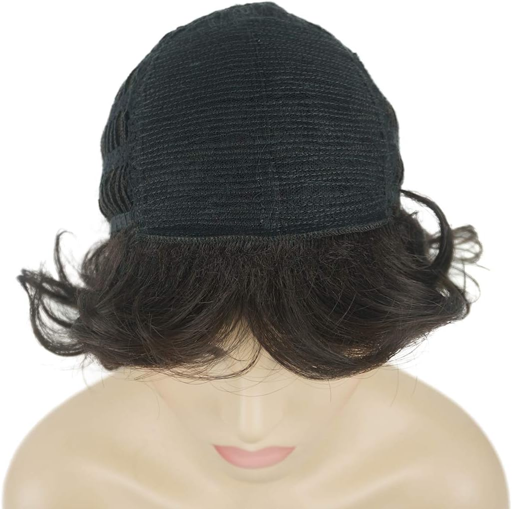 Lydell Women'S Short Wavy Curly Wig Synthetic Hair Full Wig 6 Inches (#4Darkset Brown) - 19 Light Strawberry Blonde image number 2