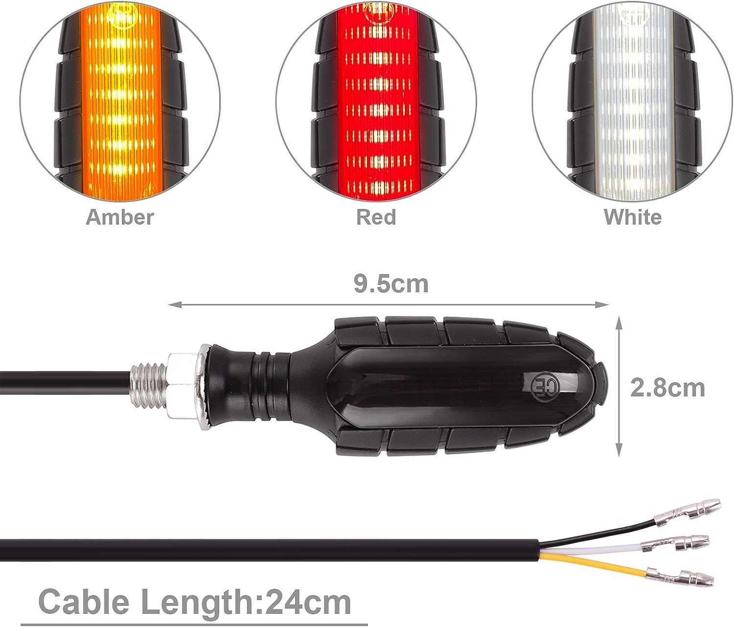 [New Version]Kinstecks 4PCS Motorcycle Indicators Flowing Turn Signal Lights Motorbike Turning Indicators Daytime Running Lights Taillights Brake Lights 12V for Motorcycle Motorbike-Smoked Shell image number 5