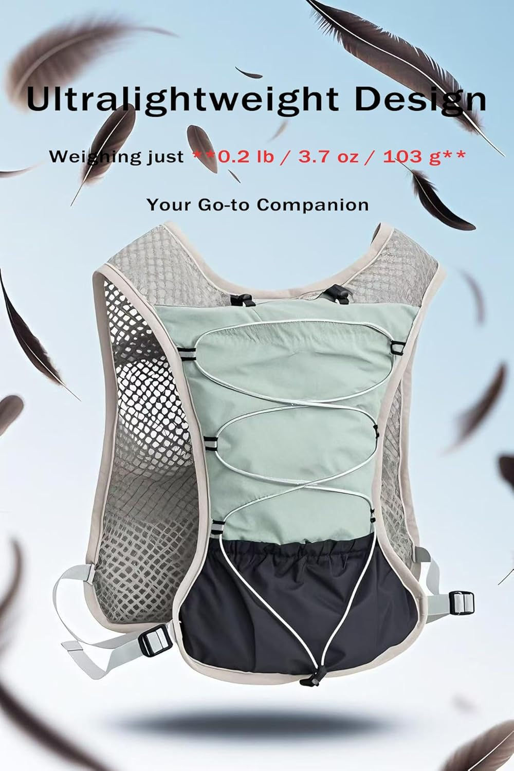 Hydration Running Vest for Women Men, Water Vest Backpack 2L, Lightweight Hydration Pack Water Backpack for Hiking, Trail Marathon Race (Pack with 2L Water Bladder) image number 6