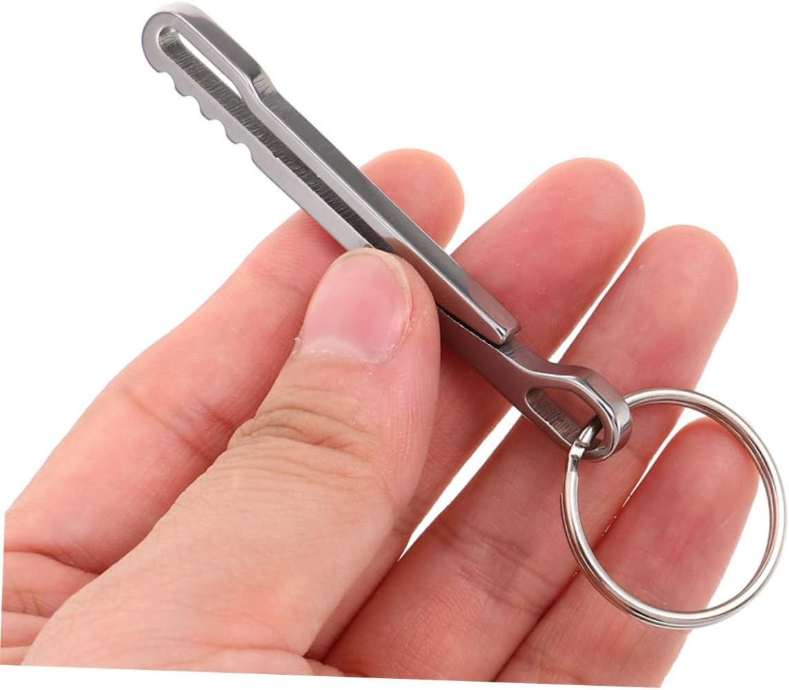 JUMPLAWN 2Pcs Stainless Steel Carabiner Money Clip Keychain Wallet Holder Portable Cash Clip Keyring for Outdoor Hiking Backpack Belt Use image number 6