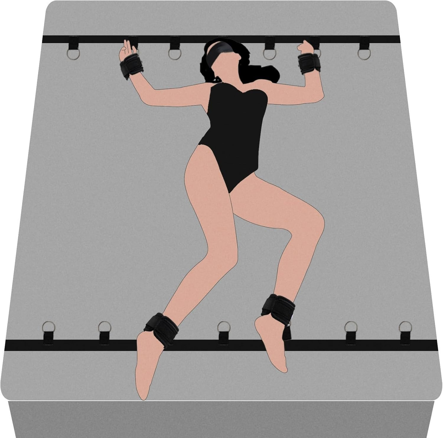 Bed Bondage Restraints Sex Adult,Bdsm Sex Handcuffs Bed Restraint Straps for Couples, under King/Queen Bed Sex Bondage Romance Straps for Couple,Sexy Toys Set with Adjustable 2X2 Wrists Ankle Cuffs image number 1