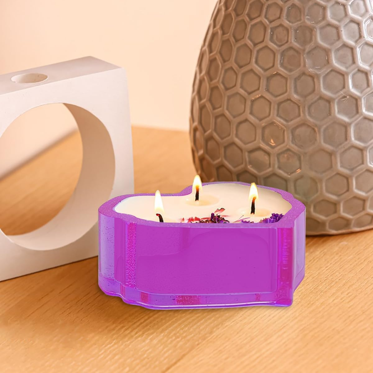 2 Pcs Rose Heart Jar Resin Molds with Lid, Finegood DIY Storage Box Resin Molds Silicone, Molds for Resin Casting Jewelry Candle Holder Candy Container image number 1