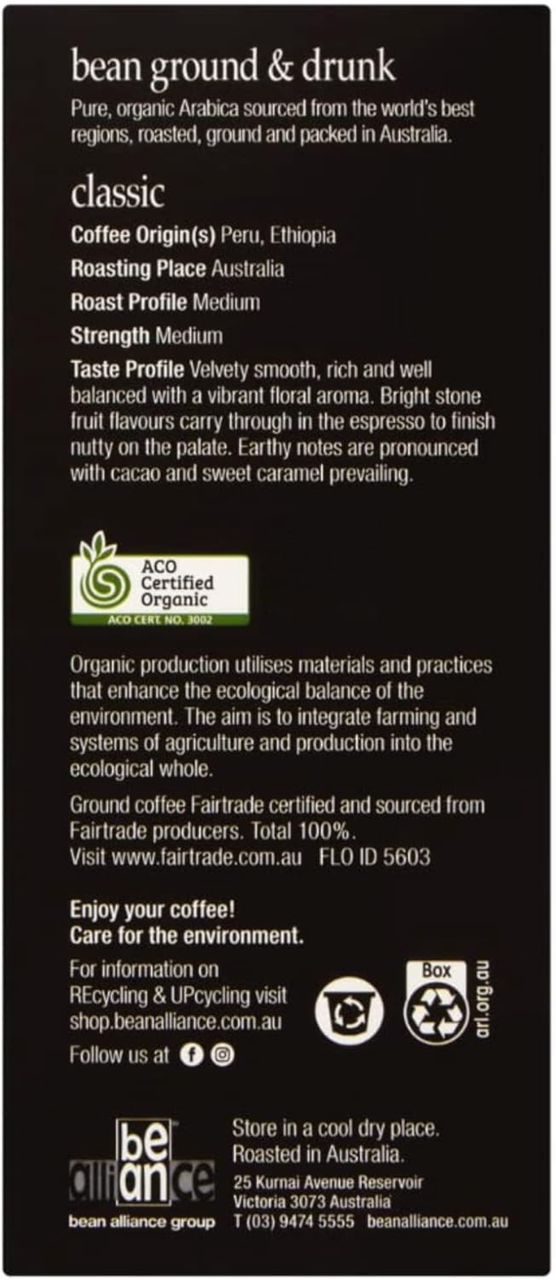 Bean Ground & Drunk Organic Fairtrade Classic Coffee 10 Aluminium Capsules image number 3