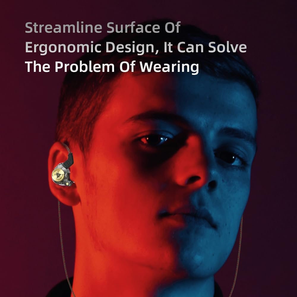 Wired Gaming Earbuds, Ak3File in Ear Monitors, Deep Bass Sound Wired Earbuds, Hifi in Ear Headphones with 1DD 10Mm Dynamic Driver, IEM for Music Gaming Video Calling (Black) image number 3