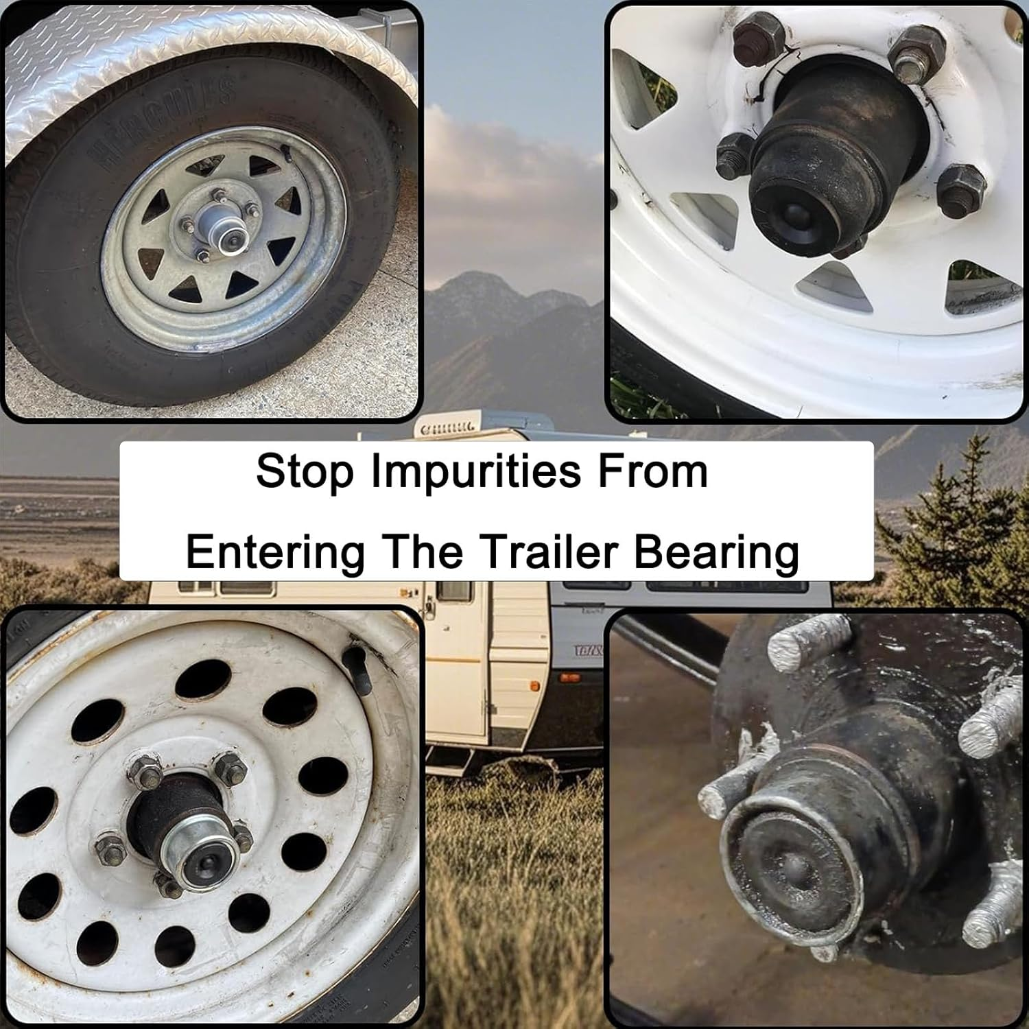 Trailer Hub Caps for Dexter EZ Lube Axles, Trailer Dust Cover Rubber Plug,Fits 2000-3500LB Rvs/Campers (8) image number 2