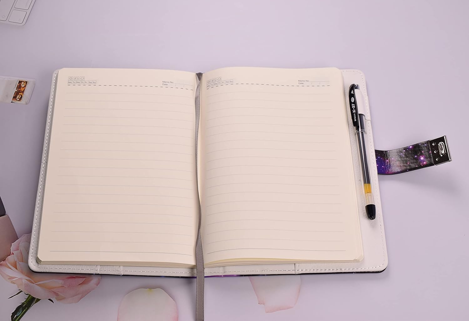 Junshop Locking Diary Combination Lock Journal Constellation Writing Diary A5 Starry Sky Lock Leather Notebook (Pisces) image number 1