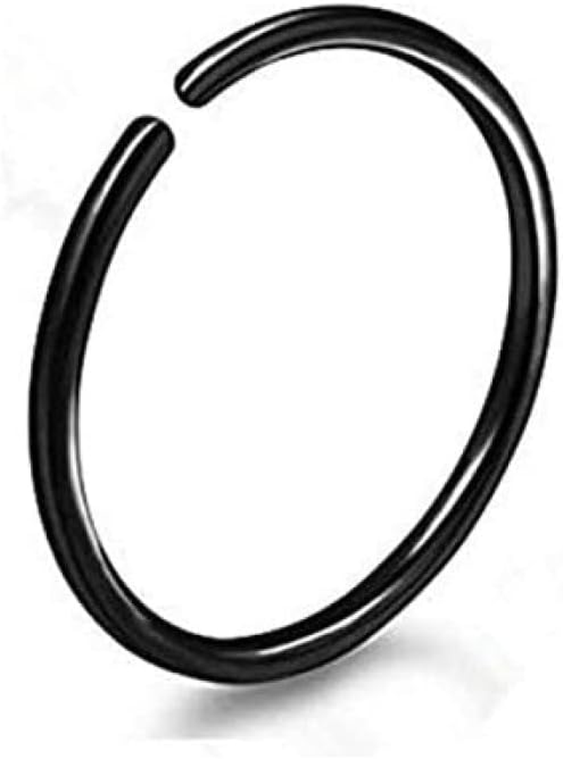 20G Stainless Steel Fake Nose Ring Hoop - Seamless Open Faux Nose Hoop - 6Mm 10Mm Diameter - Hypoallergenic and Durable