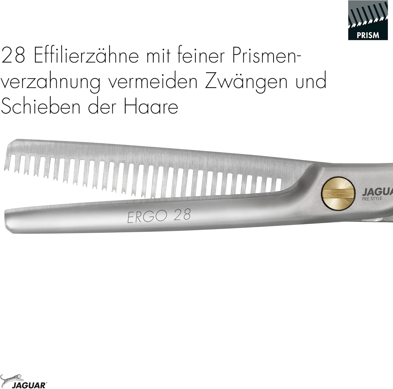 JAGUAR PRE STYLE ERGO 28 Modelling Scissors 5.5 Inches | Texturing Scissors with 28 Thinning Teeth in Classic Design | Matte | Made in Germany image number 2