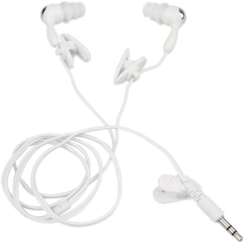 Eigell Waterproof 3.5Mm Stereo Earphone 3-Layer Earplugs Earbuds for Swimming, White image number 5