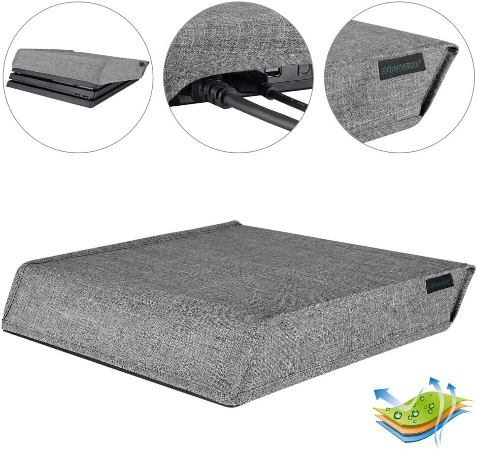 Extremerate Gray Waterproof Dust Guard Cover for PS4 Pro for PS4 Pro Console Personalized Design - Black image number 3