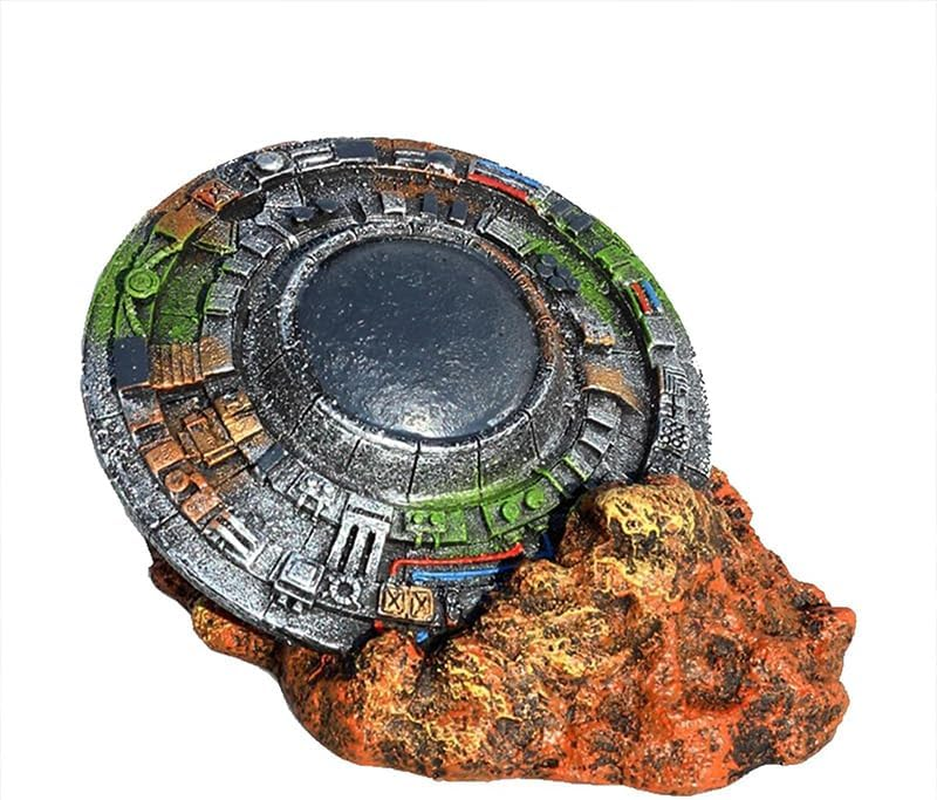 AIMALL UFO Wreckage Aquarium Ornament, Sci-Fi Portal Resin Craft, Space-Time Themed Fish Tank Decoration, 5.9X4.7 Inches image number 4