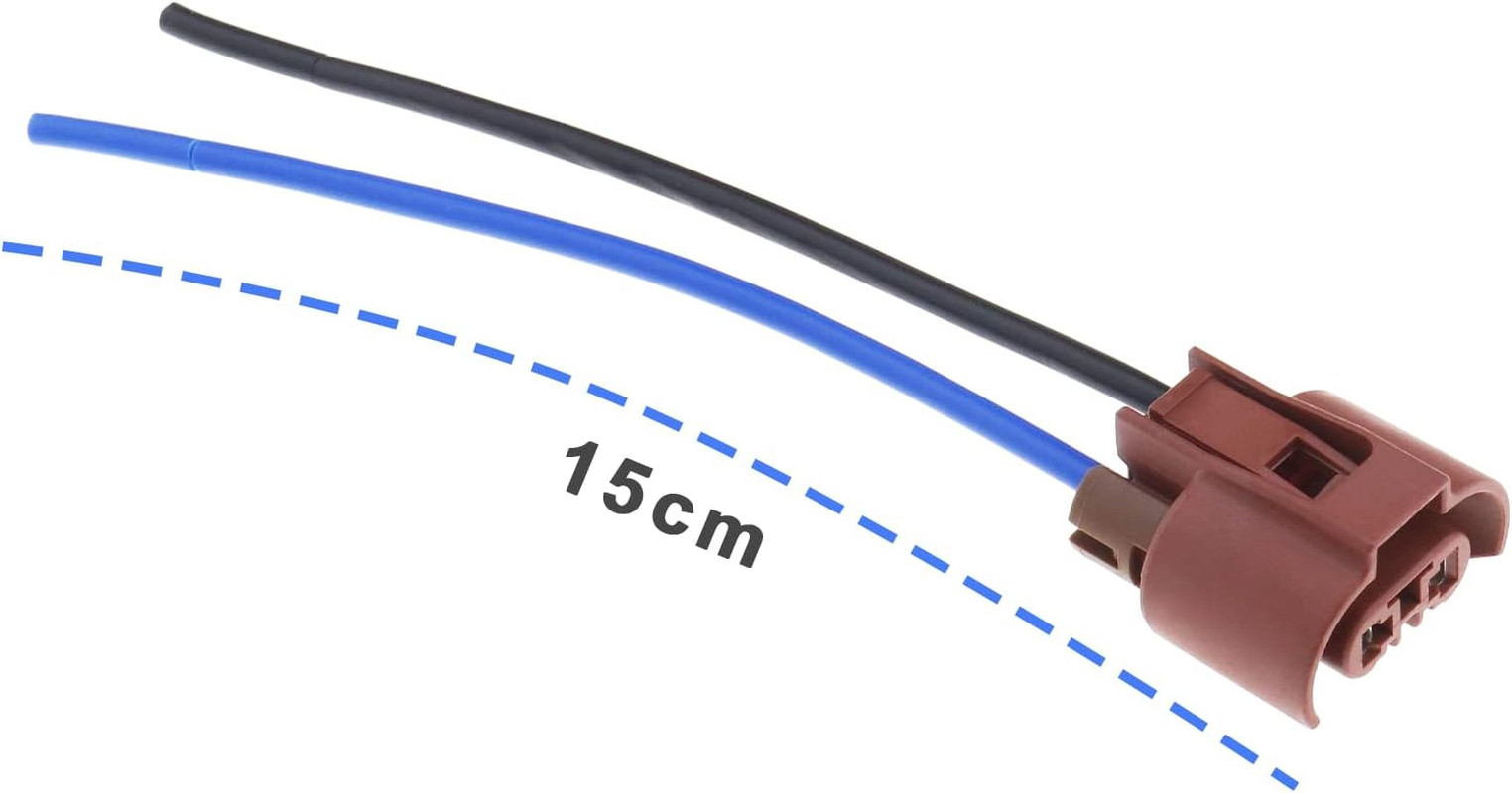 2PCS HB3 HB4 9005 9006 Headlight Bulb Sockets Wiring Harness 2 Pin Fog Light Bulb Socket Repair Connector Plug Wire for Headlight Fog Light 12V 15Cm image number 5