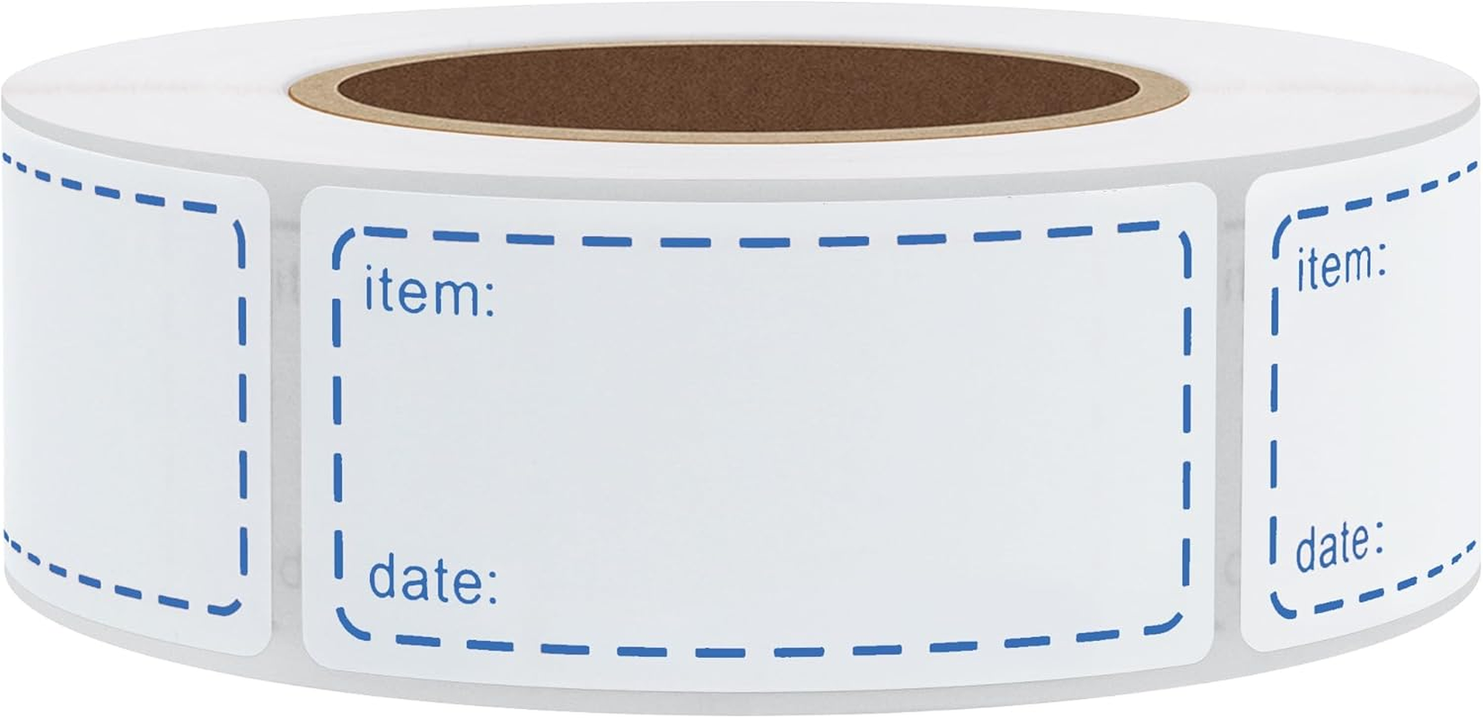 Hybsk Removable Freezer Labels 1X2 Inch Food Label 500 Pcs Refrigerator Storage Labels Waterproof Oil Resistant Pantry Label Date Stickers for Containers, Mason Jar, Bottle (Blue)