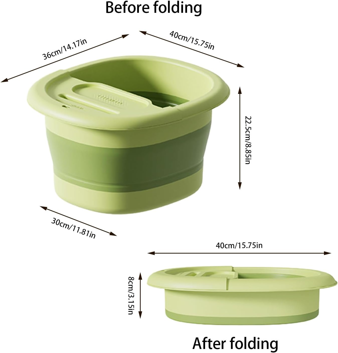 Foot Soaking Tub - Foldable Foot Soak Tub - High Capacity Foot Bath Basin for Relieving Discomfort and Stress Hoffti