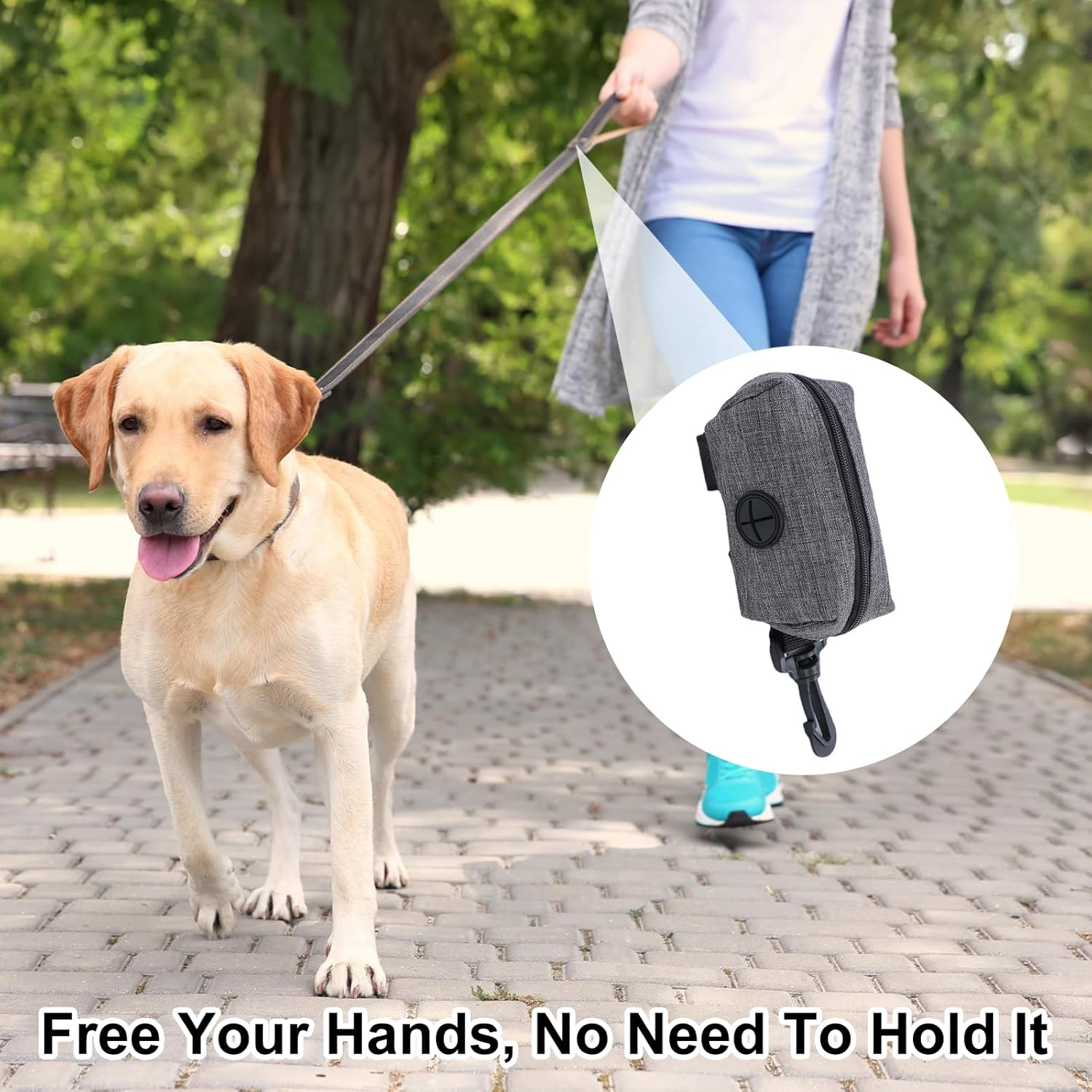 Dog Waste Bag Dispenser, Dog Waste Bag Dispenser, Dispenser for Dog Waste Bags, Pack of 3 Dog Waste Bag Dispensers, with 2 Rolls of Waste Bags for Dogs, for Walking the Dog, Running, Hiking image number 2