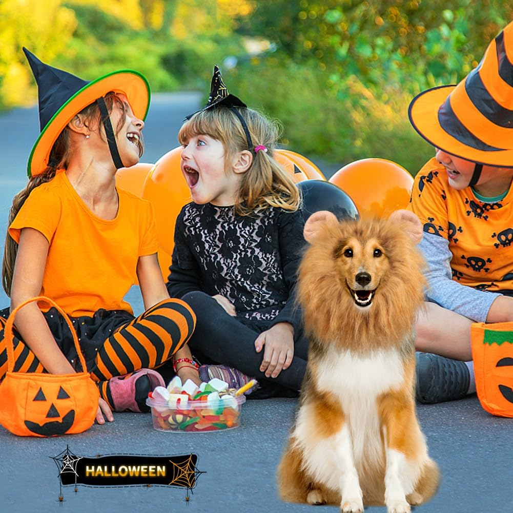 Lion Mane, Adjustable Pet Costume with Ears for Dog image number 3