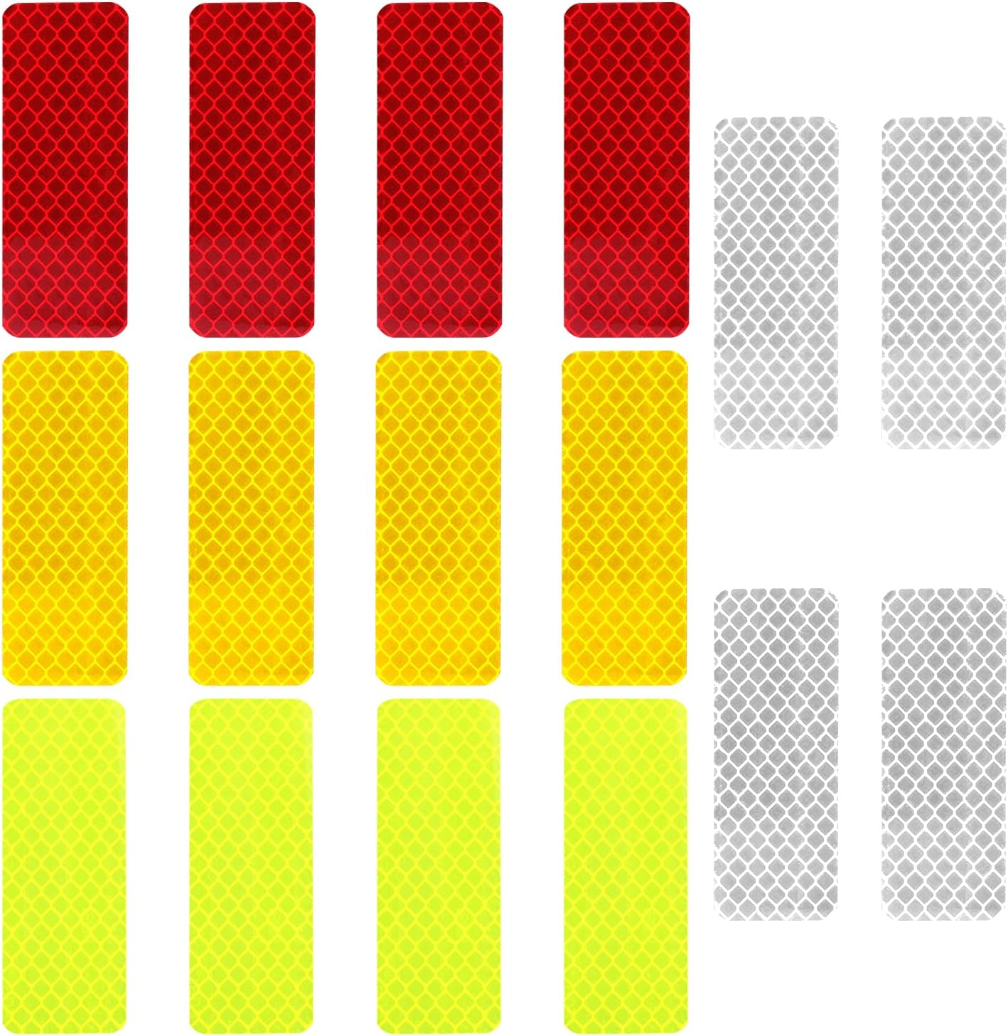 SAVITA 24Pcs 1.18X 3.25Inch Safety Reflective Stickers, Reflective Warning Stickers Waterproof Visibility Reflective Stickers Reflective Tape Stickers for Car Motorcycle Bike (Mixed Colors) image number 4