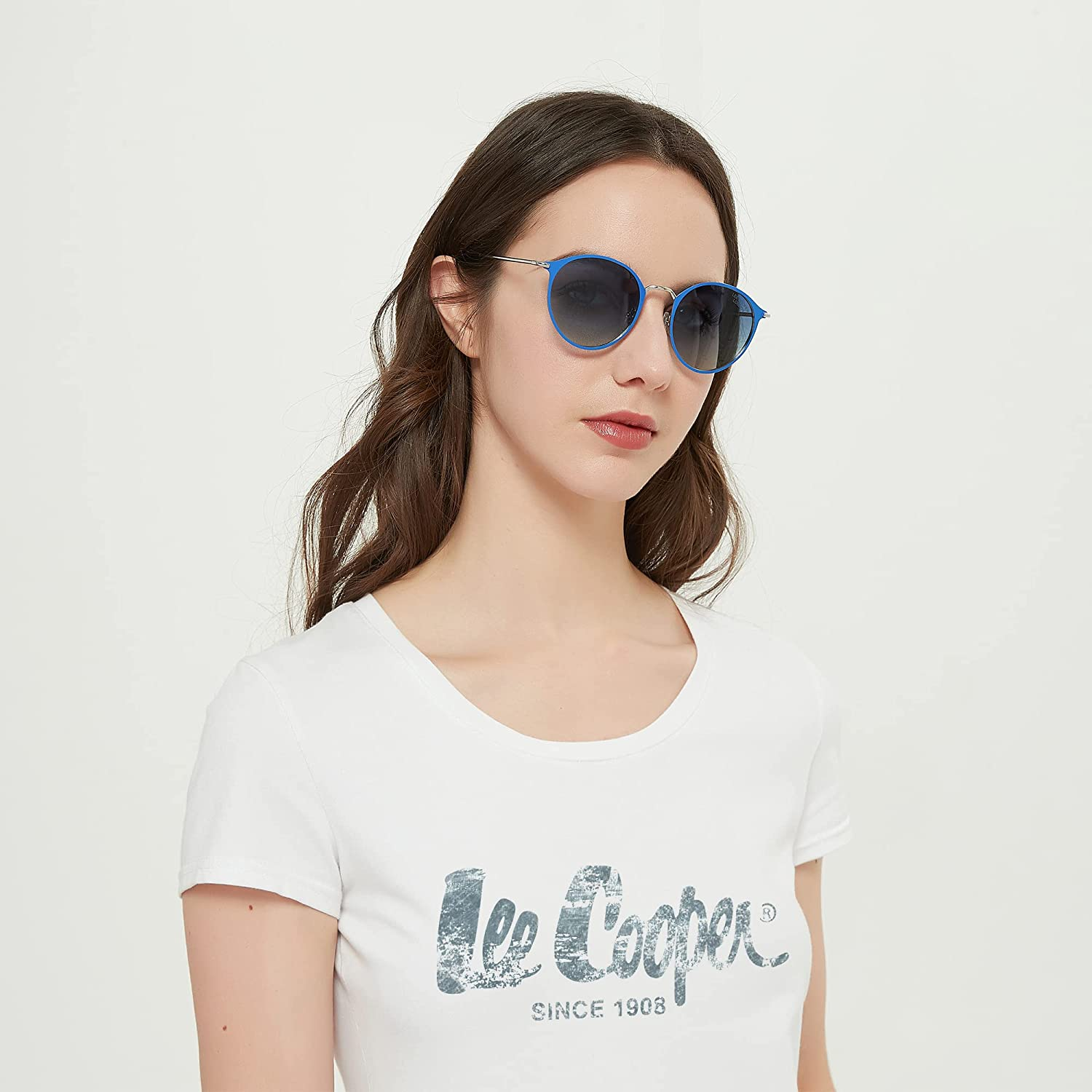 Lee Cooper Classic round Sunglasses for Women 100% UV Blocking Metal Frame Sunnies image number 3