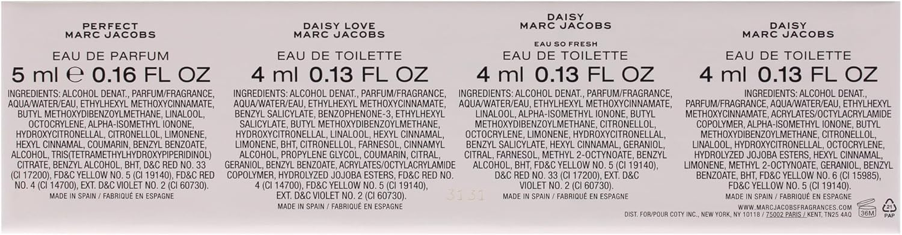 Marc Jacobs Daisy by Marc Jacobs for Women - 4 Pc Mini Gift Set 0.13Oz Daisy EDT Splash image number 4