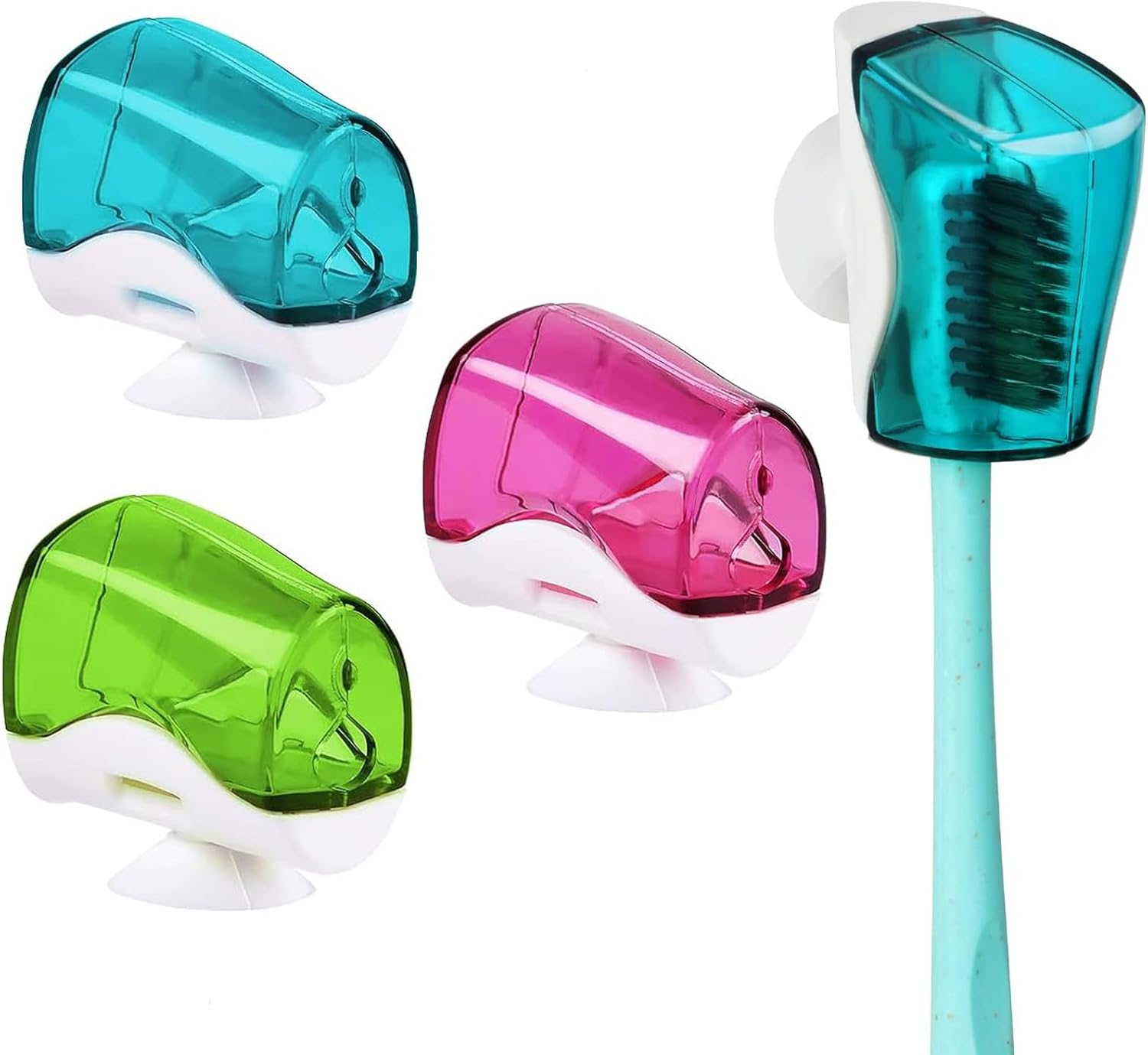 Toothbrush Holder with Suction Cup, Wall Mounted Cover Case, Portable Travel Holder for Home, Outdoor & Camping (3PCS) image number 1