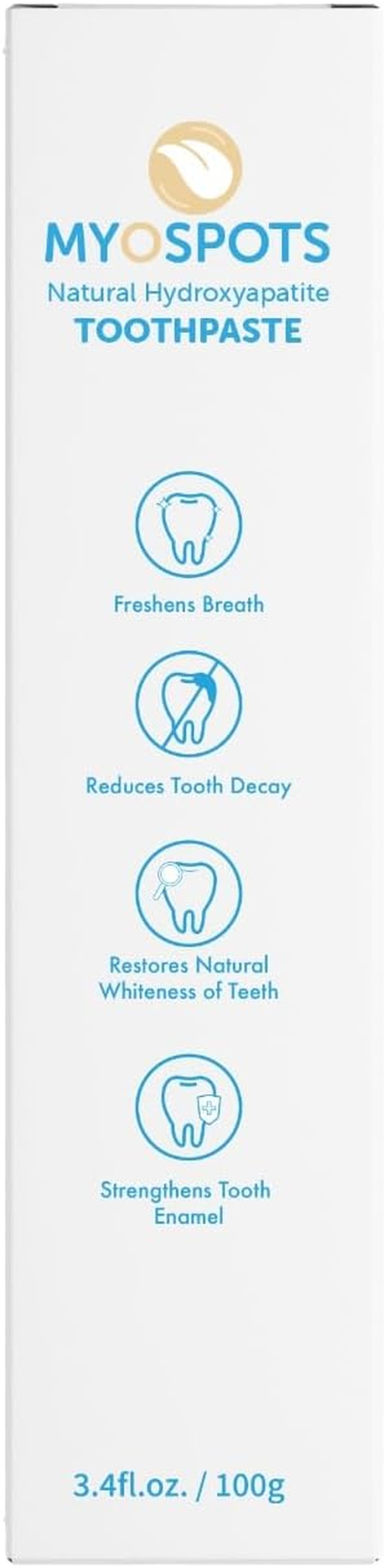 MYOSPOTS Hydroxyapatite Toothpaste - Whitening & Sensitive Care, Reinvented Oral Health with HYDROXYAPATITE, Vanilla Flavour, Fluoride & Sodium Lauryl Sulfate Free (1) image number 4
