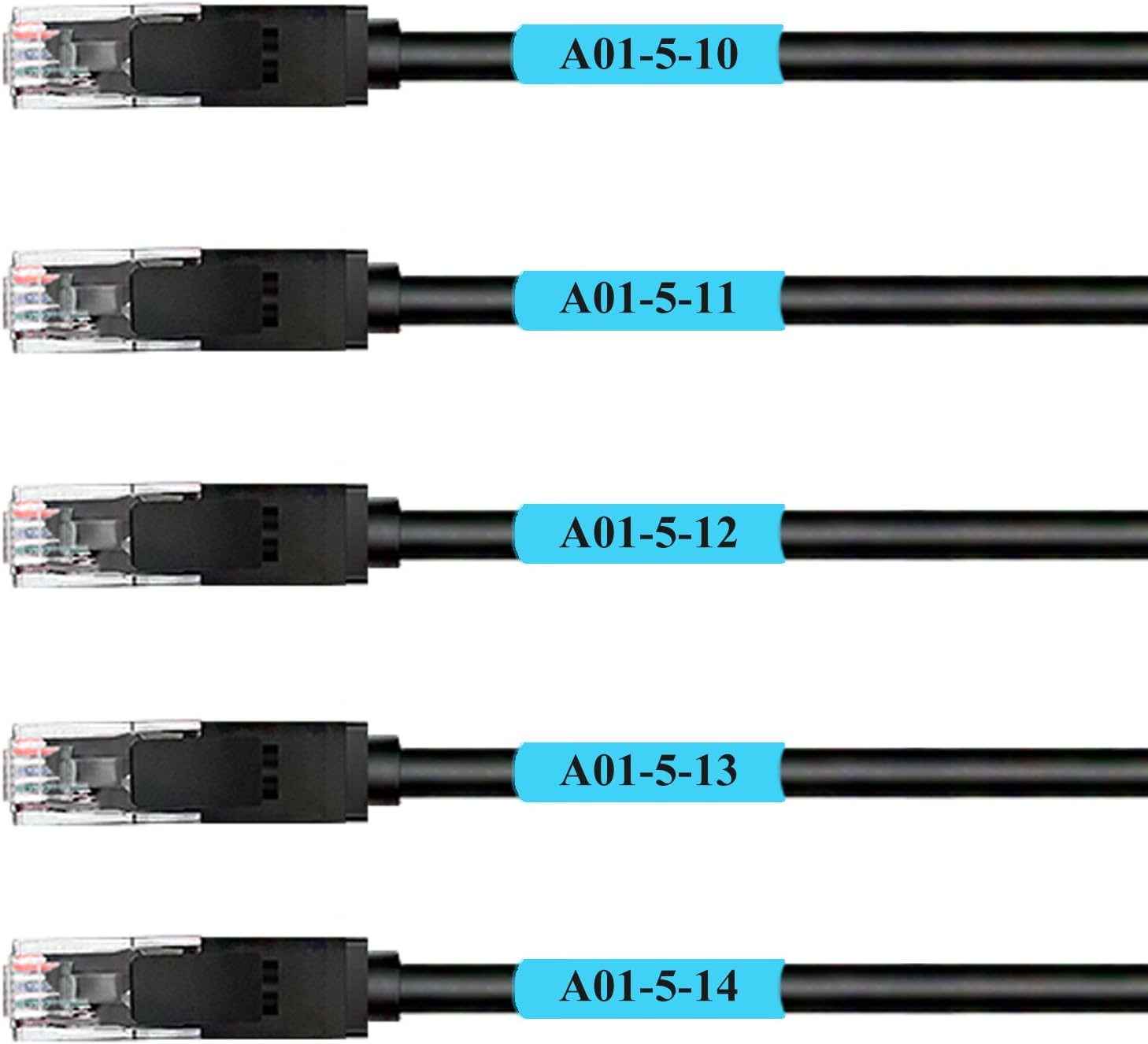 Mr-Label Self-Laminating Wrap around Cable Labels - Letter Sheet Laser Printer Only - for Wire Marking Identification (25 Sheets (800 Labels), 5 Assorted Color)