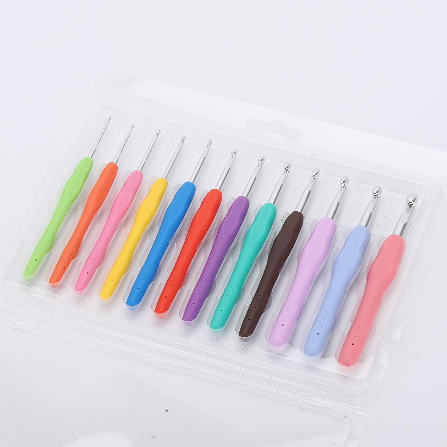 BTYMS 12Pcs Crochet Hooks Set, Ergonomic Handle Crochet Hook Needles for Arthritic Hands, Knitting & Crochet Supplies for Beginners, Extra Long Crochet Needles Size (2.0Mm-8.0Mm) image number 5