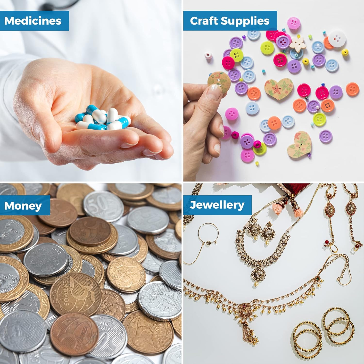 Pill Bag Pouch, Reusable Plastic Pill Organizer Bags, Size 4'' X 2.75" 3 Mil (Pack of 100) image number 4