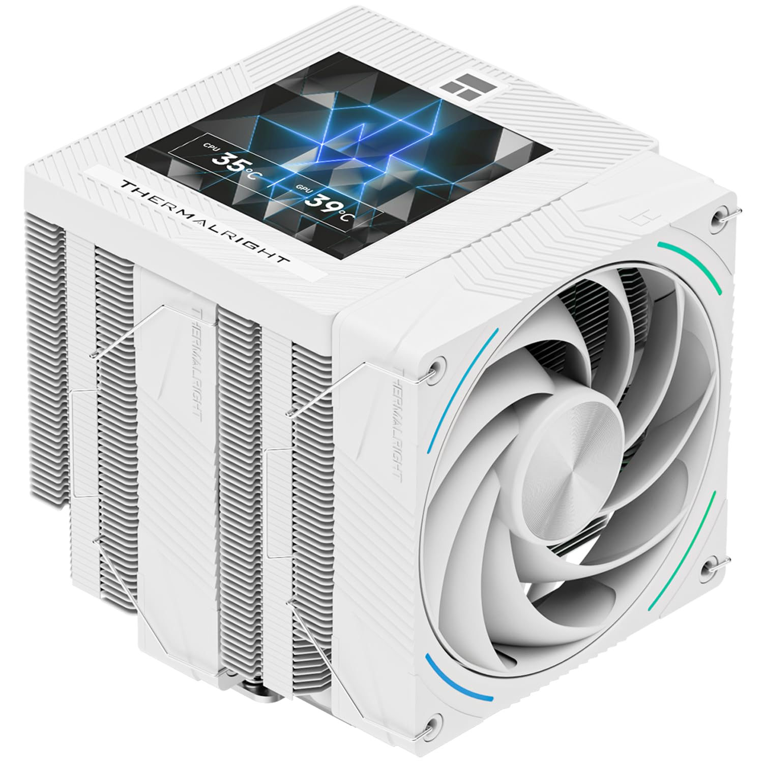 Thermalright Phantom Spirit 120 Vision Snow CPU Air Cooler, Twin Tower Radiator 2150RPM Speed,480X480 Resolving Power IPS Screen with 3.95In,Computer Cooler for Intel Lga1851/1700/115X,Am4/Am5 image number 3