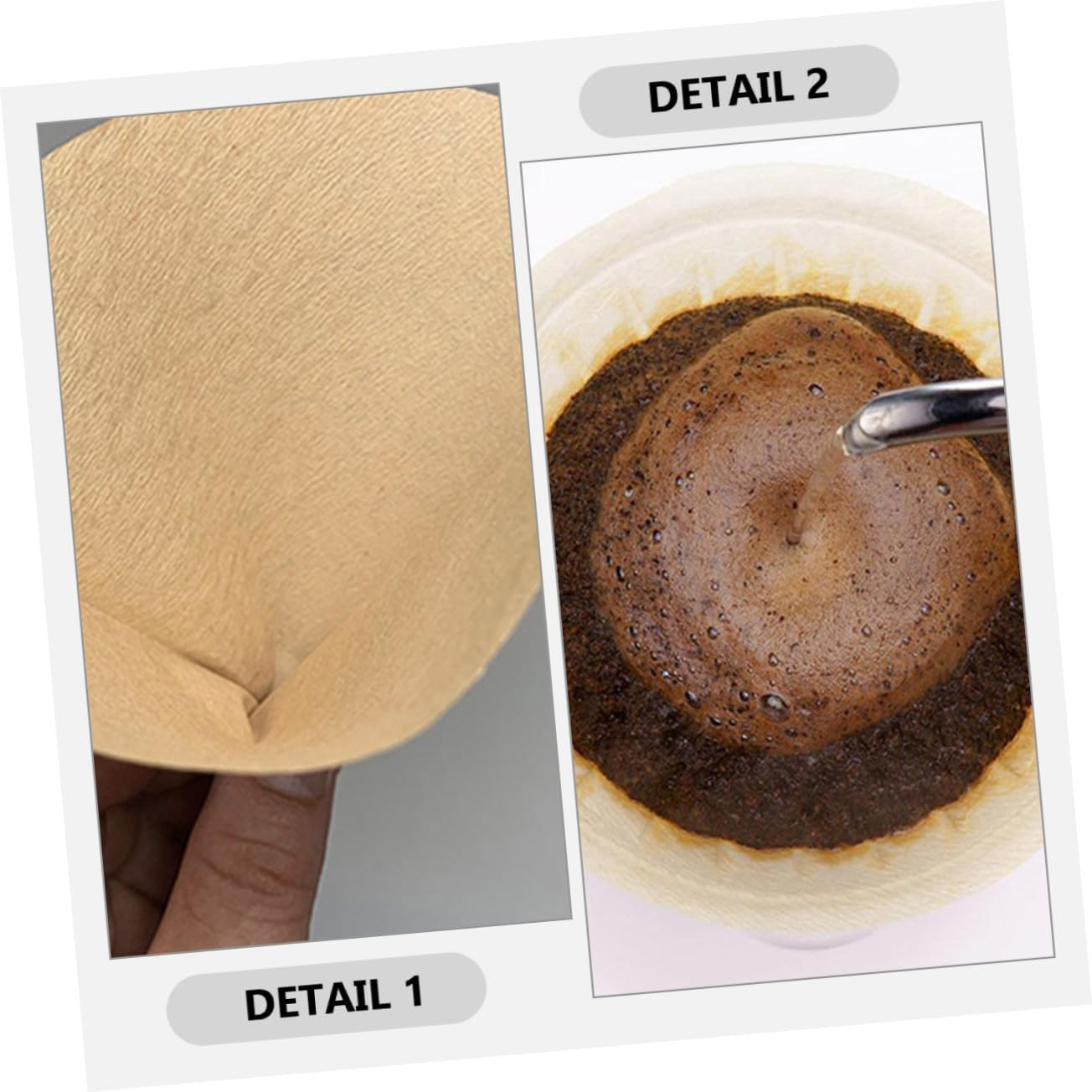 KICHOUSE 100Pcs Disposable Cone Coffee Filter Paper for Espresso and Drip Coffee Makers Shaped Single Use Filtering Paper and Convenient Cleanup image number 1