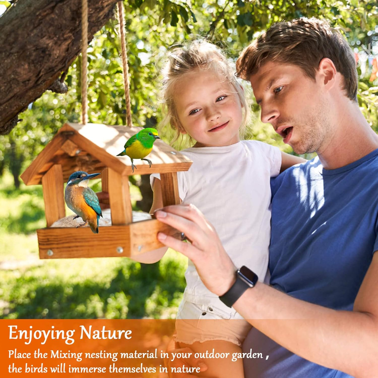 Sukh 2 Pack Bird Nesting Material - Bird Nests Bedding Hummingbird Nesting Material Mixing Canary Nesting Material Finch Nesting Material Parakeet Nesting Materials for Cage,Gardens,Tree Trunks (80G) image number 6