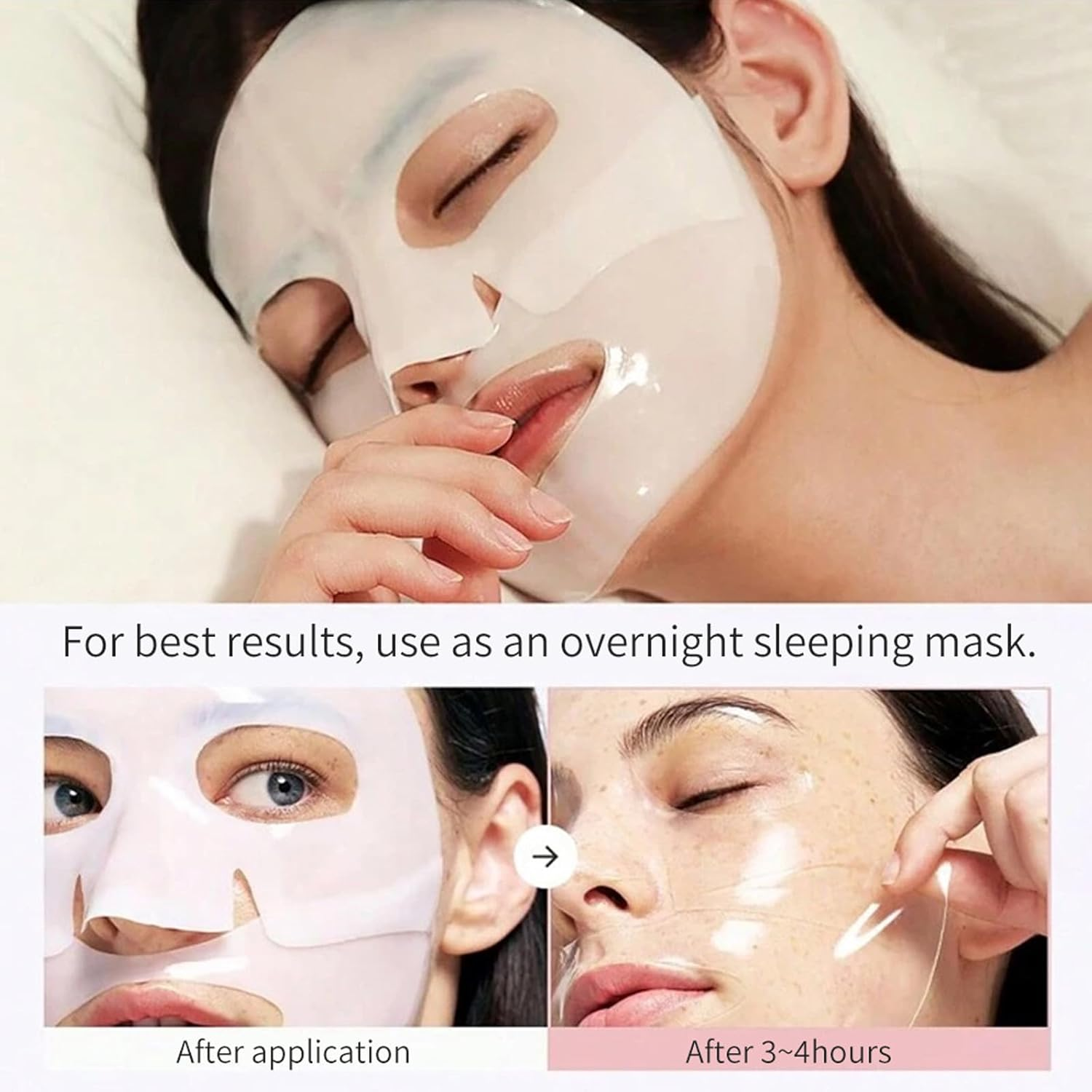 Bio-Collagen Mask,4Pcs Hydrating Korean Face Mask Facial Skin Care Products,Collagen Night Wrapping Mask for Face Skincare Overnight image number 1