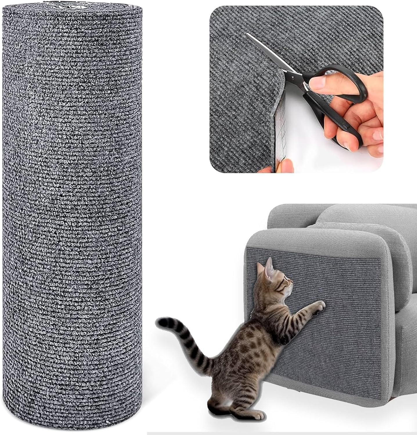 Self-Adhesive Cat Scratching Mat, DIY Cut to Size Scratching Mat for Wall, Scratching Boards for Cat Wall, Pad Cat Scratching Boards to Protect Carpets, Sofa and Furniture image number 2