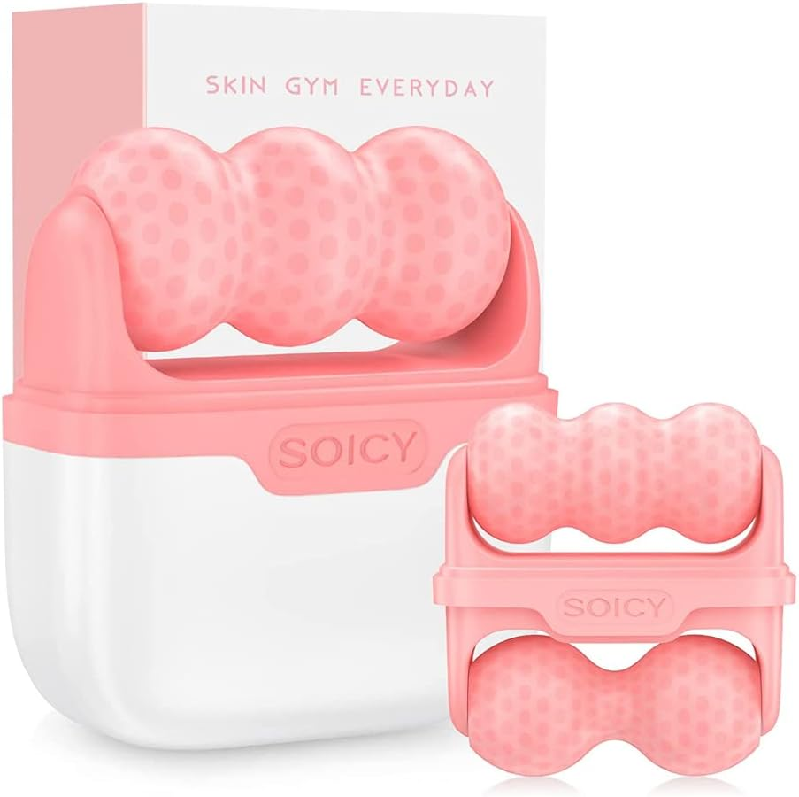 Deashun 2 in 1 Ice Roller for Face Eye, Face Massager Roller for Eye Puffiness, Reduces Wrinkles, Relief Migraine and Minor Injury, Cold Facial Skin Care Tools Ice Roller (Pink) image number 4