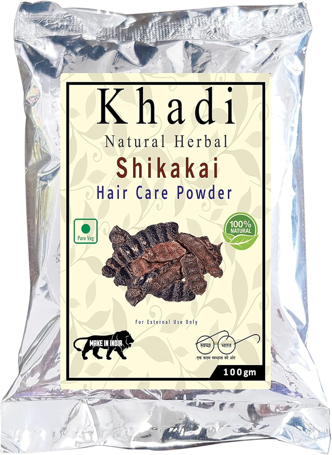 Khadi Natural Herbal Shikakai Powder for Hair 100 Gm image number 1