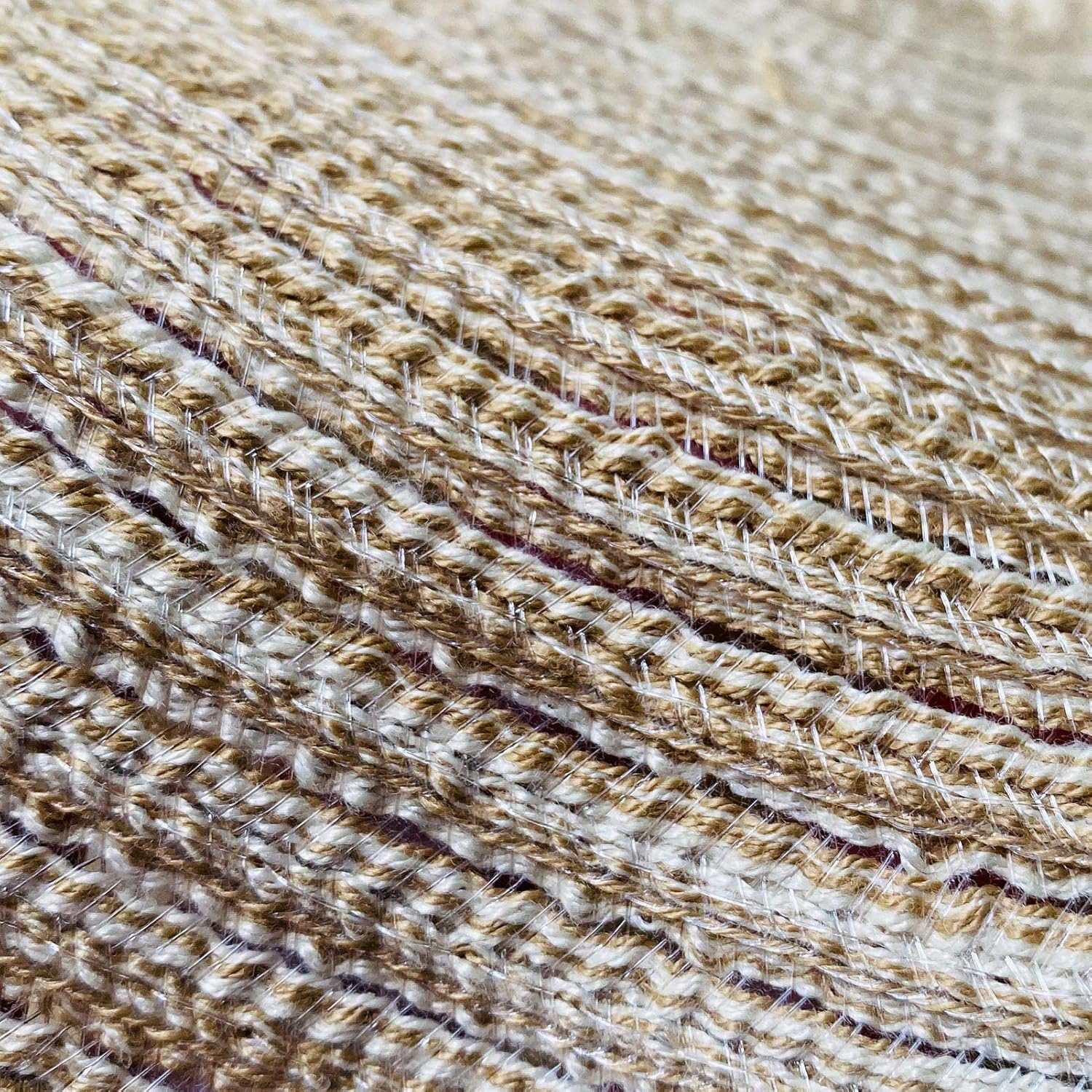 Round Placemat for Dining Table, 4-Piece High Temperature Resistant Non-Slip Kitchen Counter Mat, 14 Inches in Diameter for Barbecue, Christmas Party and Ddaily Use (4, Beige) - 6, Rainbow image number 4