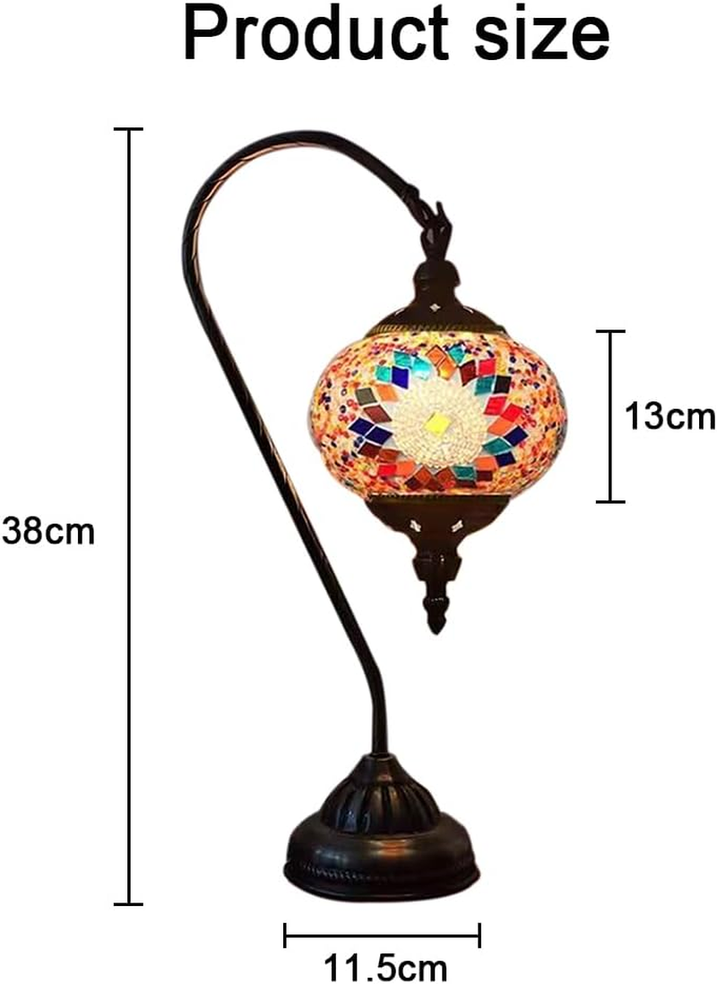 TOMVAES Table Light,Turkish Colorful Moroccan Style Mosaic Multicolour Lamp Desk Table Lamp Light Glazed Decor Lamp image number 5