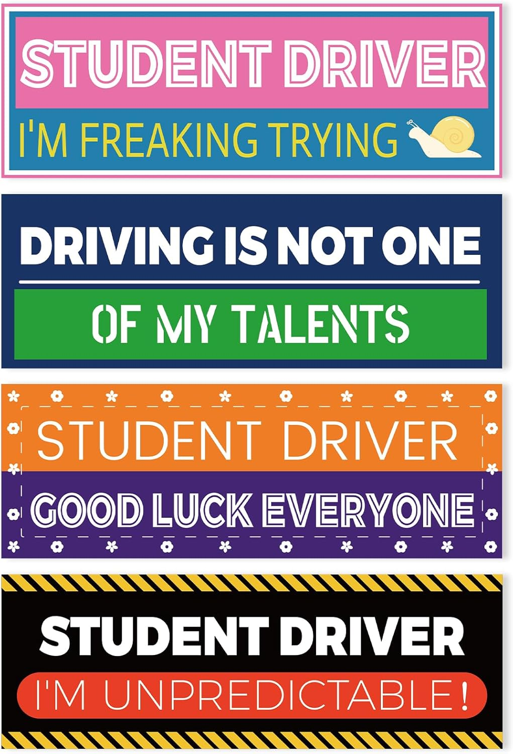 4Pcs Student Driver Magnet for Car, Reflective Car Bumper Stickers Please Be Patient Student Magnet Driver in Training Car Magnet Vehicle Safety Attention Sign for Car Windows image number 6